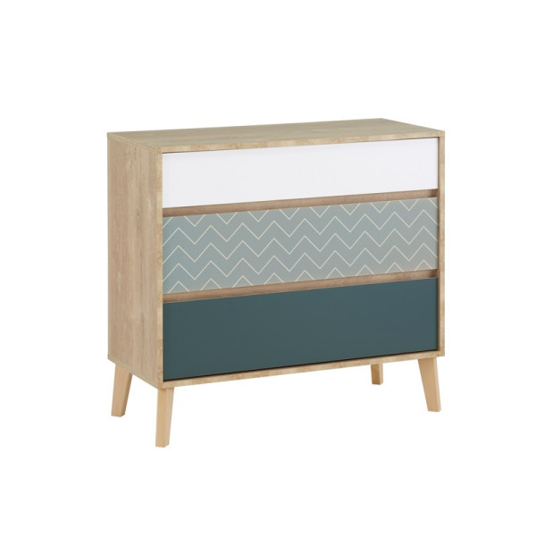 Chambre Larvik Lit armoire commode bureau Gami