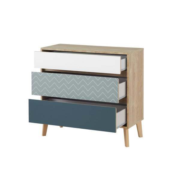 Chambre Larvik Lit armoire commode bureau Gami