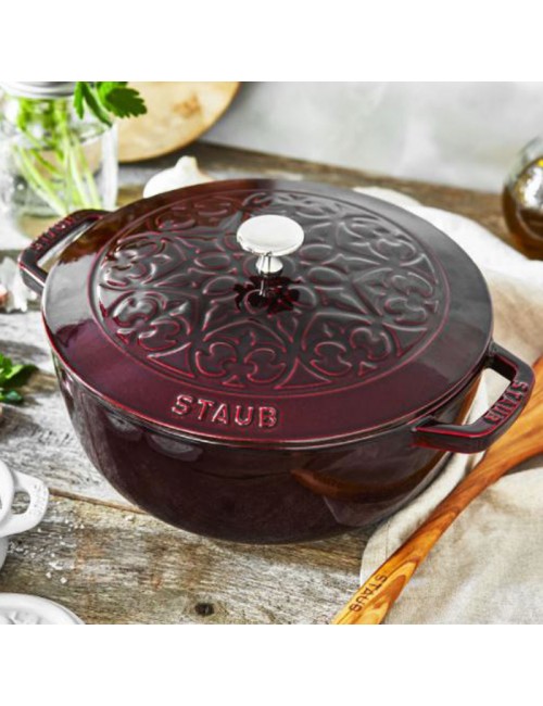 Cocotte Lys Staub en fonte 24cm coloris grenadine