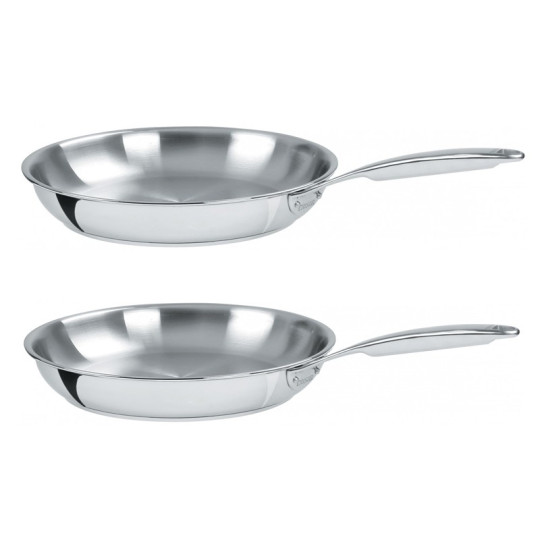 Set batterie Cristel Castel Pro 2 poêles inox de 20cm et 24cm