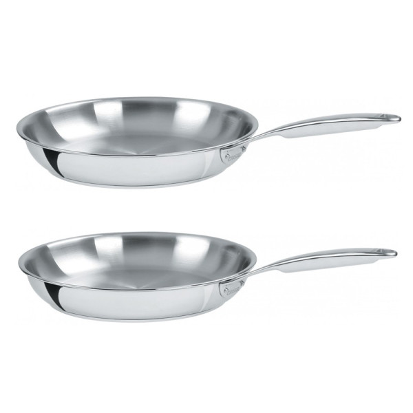Set batterie Cristel Castel Pro 2 poêles inox de 20cm et 24cm