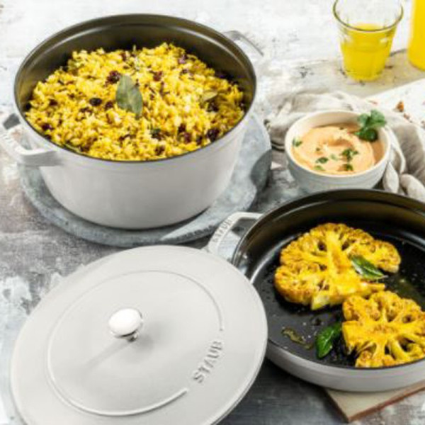 Set empilable STAUB 3 pièces en fonte 24cm cocotte poêle - 3 coloris
