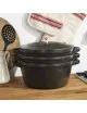 Set empilable 4 pièces STAUB 24cm cocotte poêle sauteuse en fonte - 3 coloris
