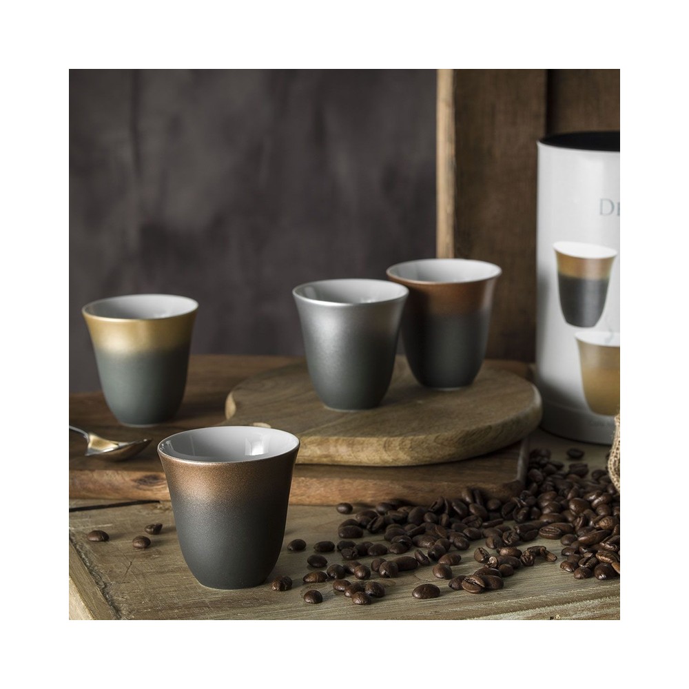 Série De 4 Tasses à Moka Avec Sous-tasses Motif Coeur - Marque Maisons Du Monde - Occasion Superbe état