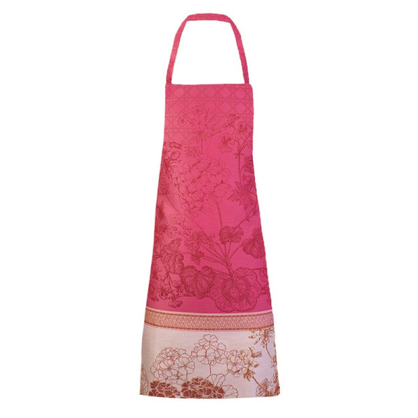 Tablier Géraniums rose Garnier Thiebaut antitache