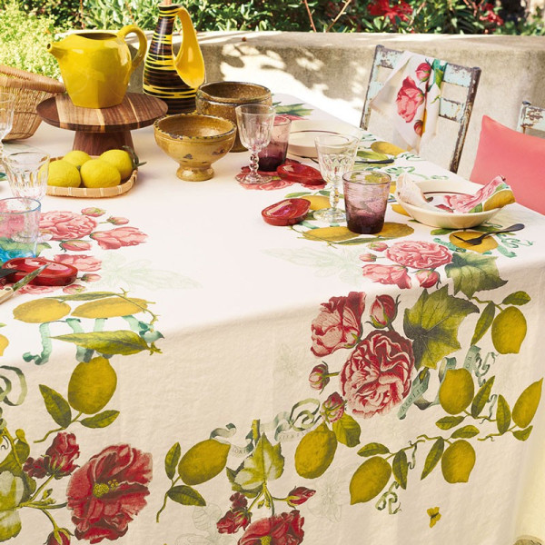 Nappe lin Citrons de Menton Garnier Thiebaut - 4 dimensions