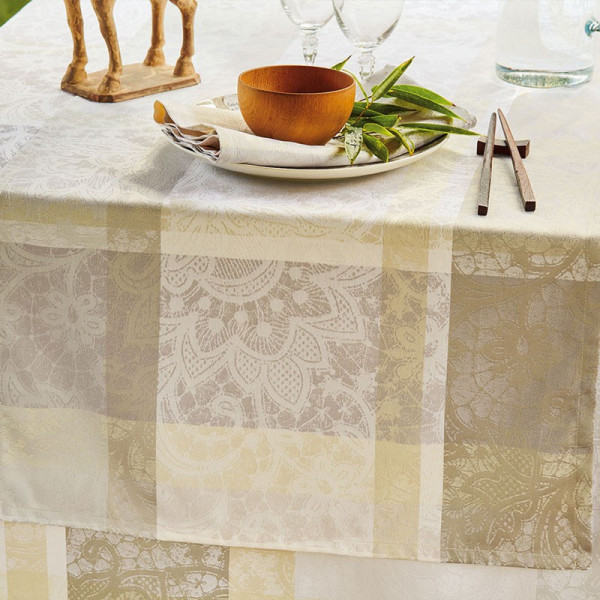 Nappe Mille dentelles beige Garnier Thiebaut - 5 dimensions