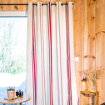 Rideau Corda bordeaux blanc Artiga 155x285cm