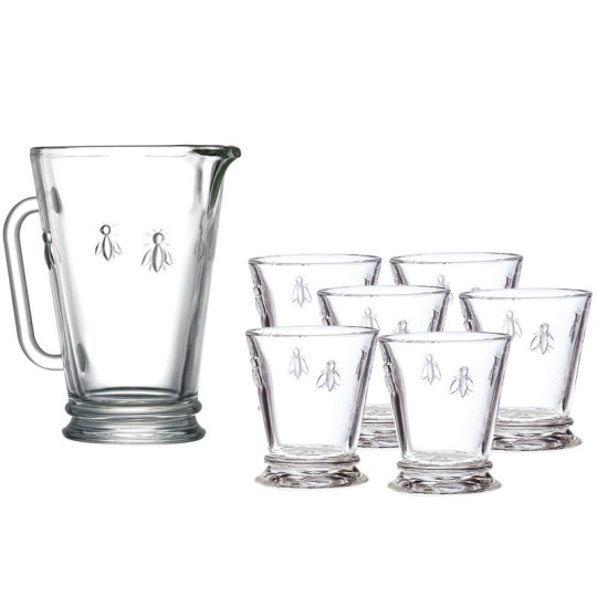 Pichet et 6 verres Abeille La Rochère