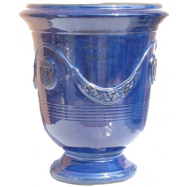 Vase Anduze émaillé bleu foncé Terre Figuière - 4 tailles