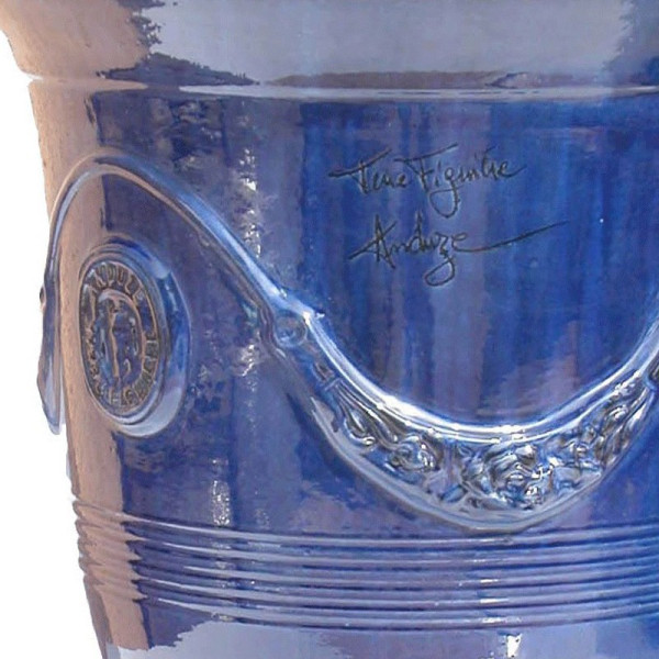 Vase Anduze émaillé bleu foncé Terre Figuière - 4 tailles