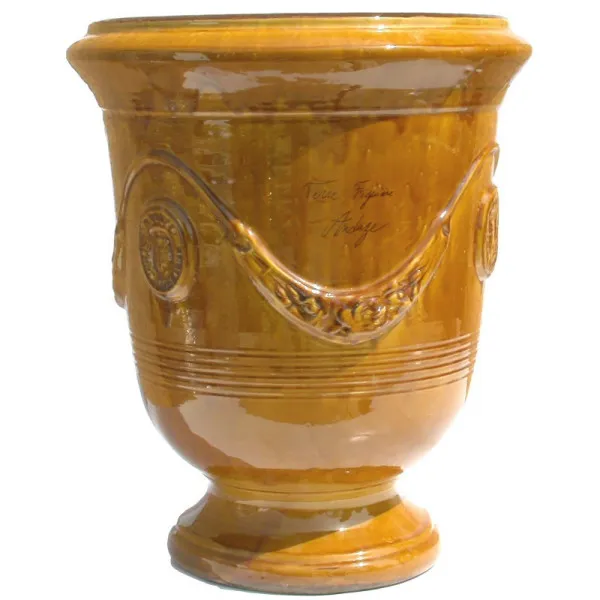 Vase d'Anduze TERRE FIGUIERE émaillé miel poterie - 4 tailles