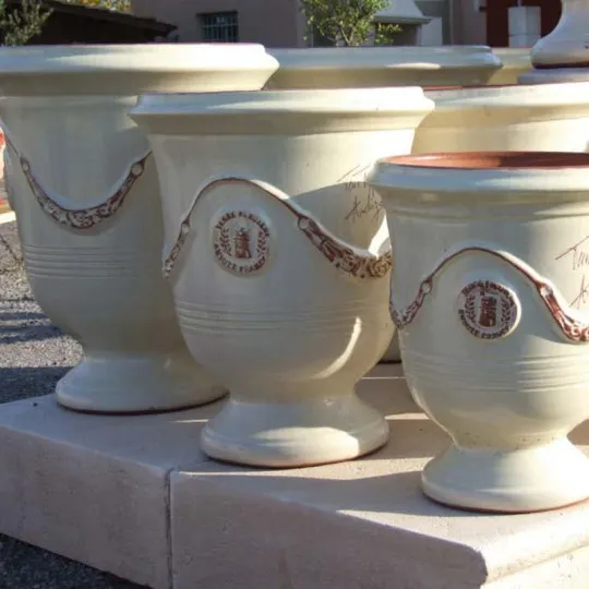 Vase d'Anduze TERRE FIGUIERE émaillé ivoire poterie - 4 tailles
