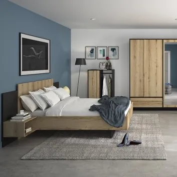 Chambre Mimizan Lit armoire dressing Gami