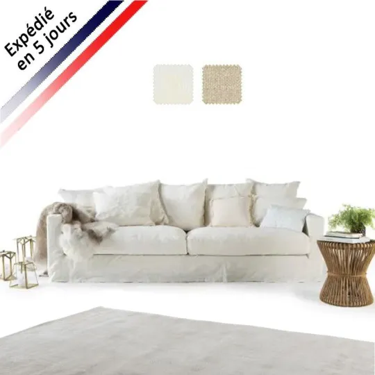Canapé Biarritz HOME SPIRIT Newlin Naturel - 2 tailles