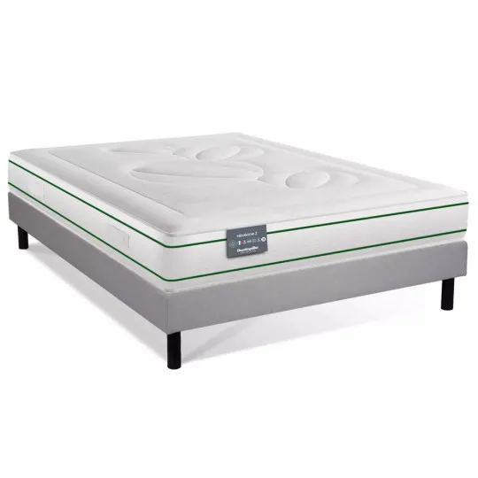 Ensemble Heveane Dunlopillo matelas sommier lattes fixes - 8 tailles
