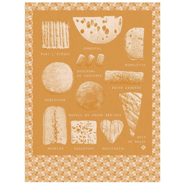 Torchon Fromages coton Le Jacquard Français Mimolette