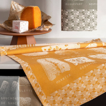 Torchon Fromages coton Le Jacquard Français Mimolette