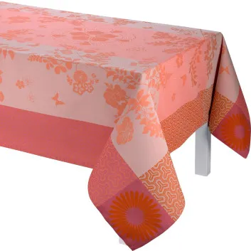 Nappe coton LE JACQUARD FRANCAIS Asia Mood 175x250cm rose thé (1 quantité)