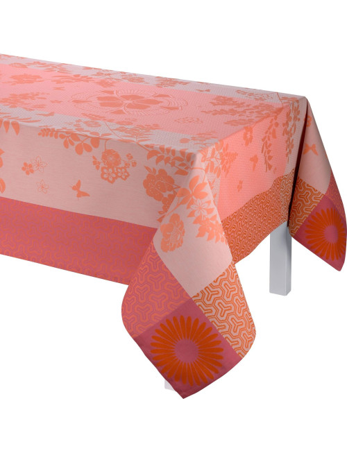 Nappe coton LE JACQUARD FRANCAIS Asia Mood 175x250cm rose thé (1 quantité)