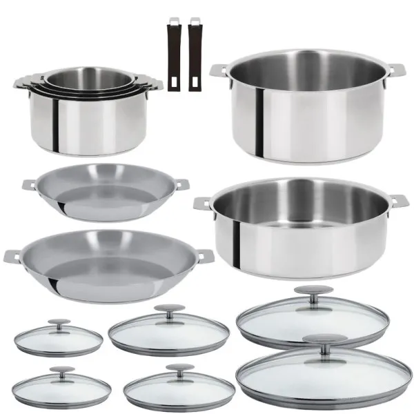 Set batterie 16 pièces CRISTEL Mutine amovible inox