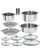 Set batterie Cristel Mutine amovible 16 pièces inox