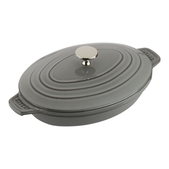 Assiette chaude plat fonte Staub 23cm gris graphite