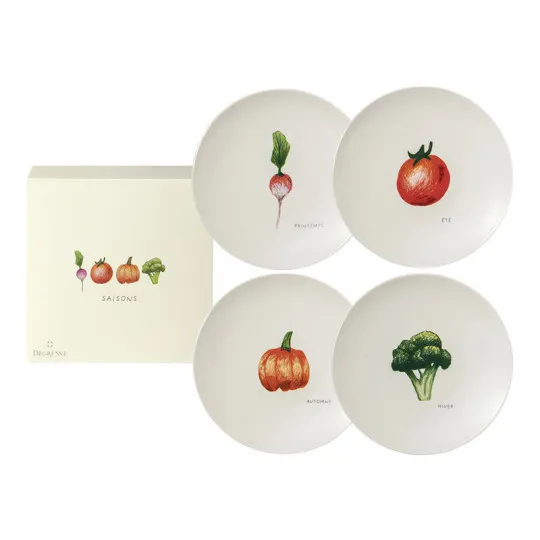 Coffret 4 Assiettes Degrenne Saisons légumes