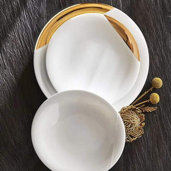 6 assiettes GUY DEGRENNE SD One Or - 2 tailles