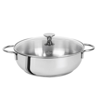Sauteuse Cristel Master fixe en inox deux poignées - 2 tailles