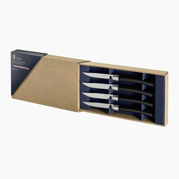 Coffret Table chic 4 couteaux Opinel Ebène