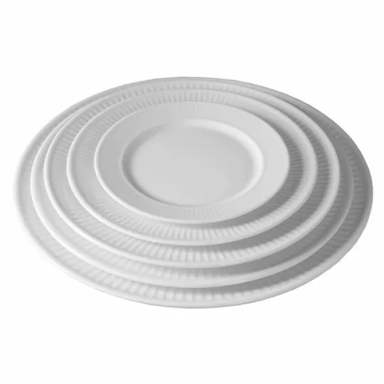 6 assiettes en porcelaine Plissé Pillivuyt - 8 tailles