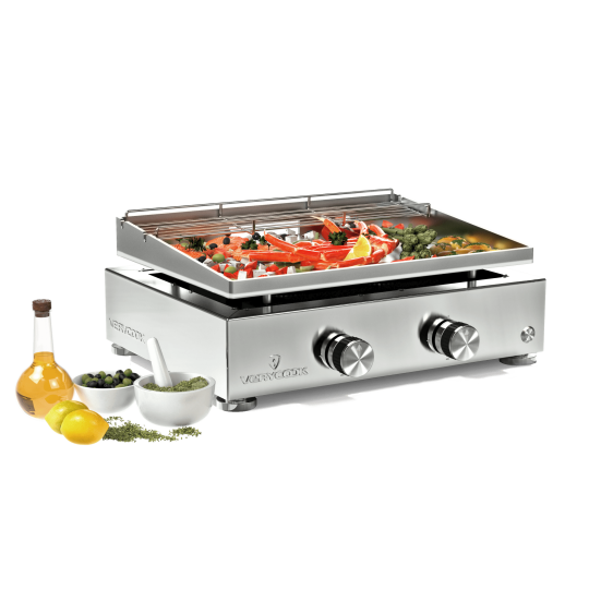 Plancha Simplicity Verycook 2 feux plaque inox - 6 coloris