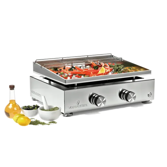 Plancha Simplicity Verycook 2 feux plaque inox