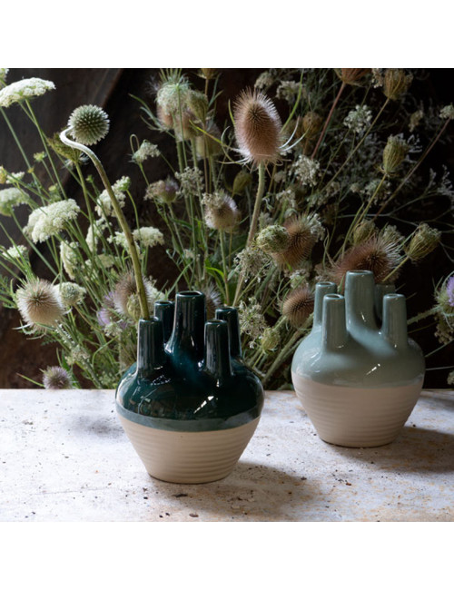 Pique fleurs en grès Digoin - 2 coloris