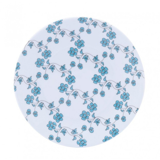 6 assiettes Fleurs bleues Deshoulières - 4 dimensions