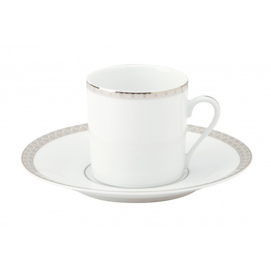6 tasses soucoupes Deshoulières Parure en porcelaine - 3 contenances