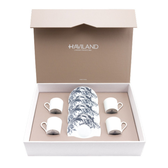 Coffret 4 tasses Stanislas Haviland - 2 coloris 2 dimensions