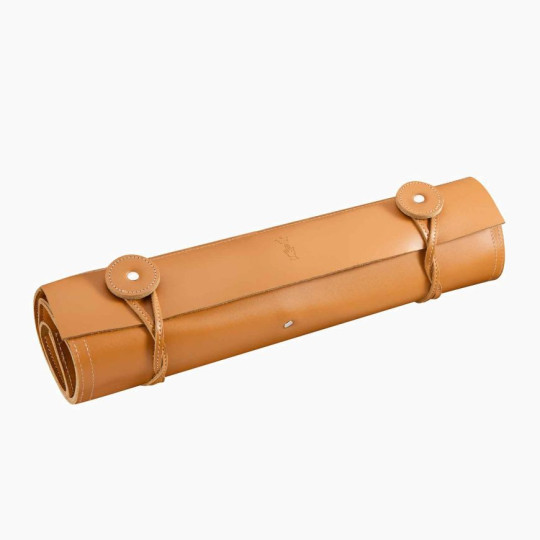 Natte en cuir rangement 8 couteaux Opinel