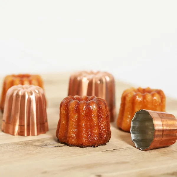 6 moules à cannelés en cuivre De Buyer - 3 tailles