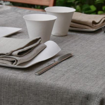 Nappe Modena 100% lin Charvet Gypse 155x230cm