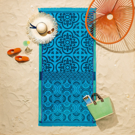 Serviette de plage Santorin Le Jacquard français
