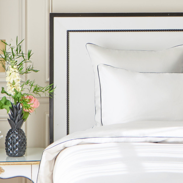 Parure de lit Suite grand luxe bleu Garnier Thiebaut