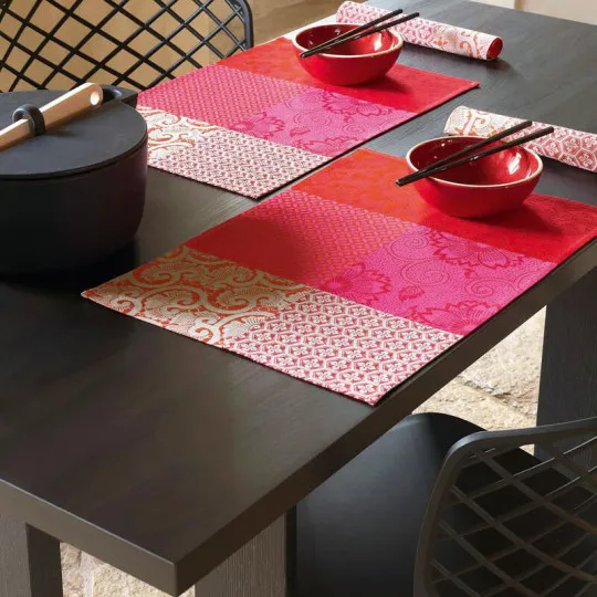 4 sets de table Fleurs de Kyoto Le Jacquard Français - 2 coloris