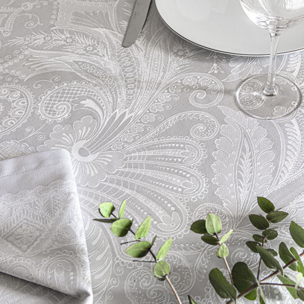 4 serviettes de table Grace perle Garnier Thiebaut