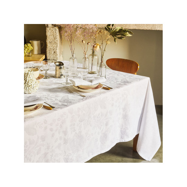 Nappe Mille Giverny Garnier Thiebaut blanc - 4 tailles