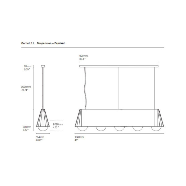 Suspension Cornet CVL - 2 tailles 4 finitions