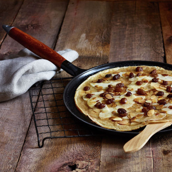 Crêpière fonte Staub manche bois