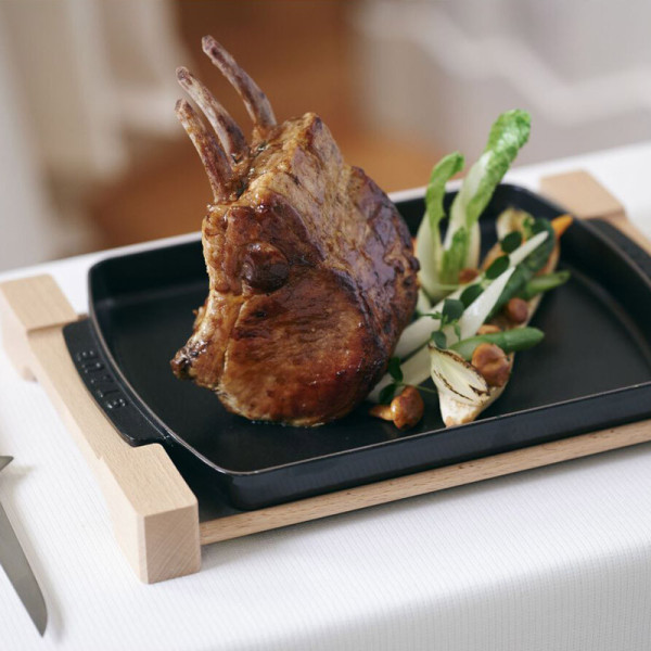 Assiette Support Bois STAUB 33x22cm