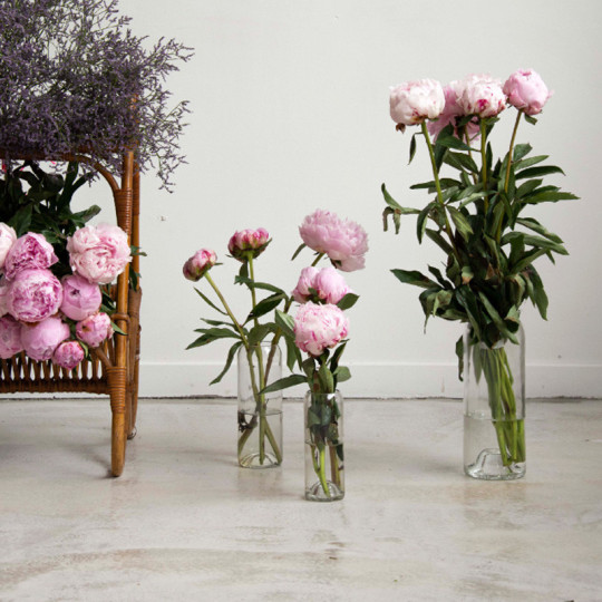 Vase en verre Q de bouteilles - 3 coloris 3 tailles